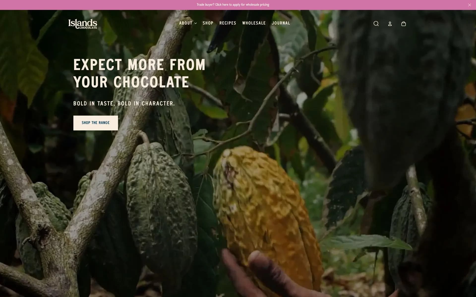 Islands Chocolate Website preview